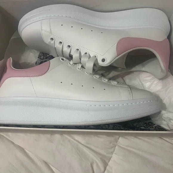Alexander McQueen White and Pink Sneakers
